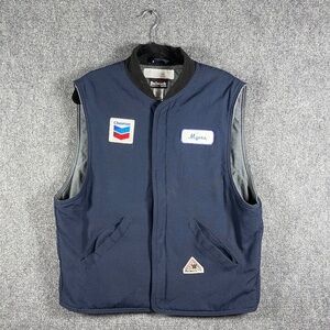 Bulwark FR Mens Flame Resistant Quilted Snap Button Vest Blue Mens Large #1530